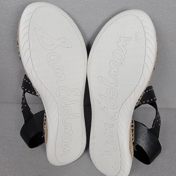 Sam Edelman Womens Sandals 8M Studded Black Espadrille Janette New With Box - Picture 9 of 11